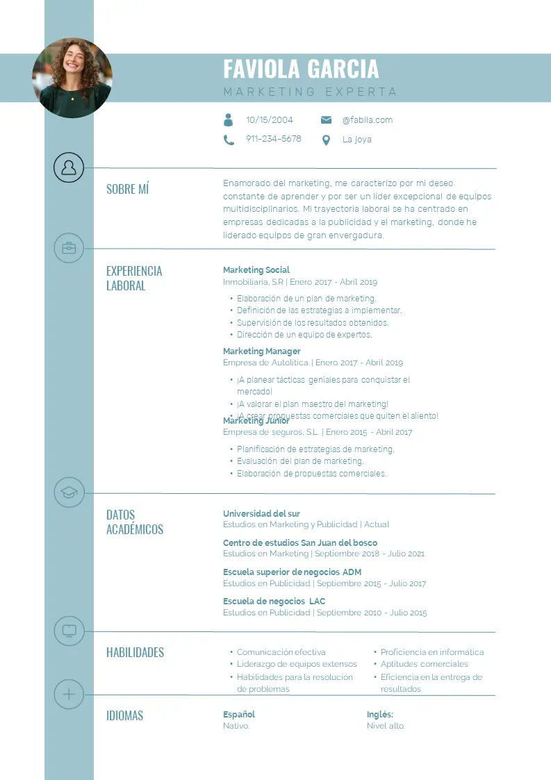 Plantilla de CV empleosHN