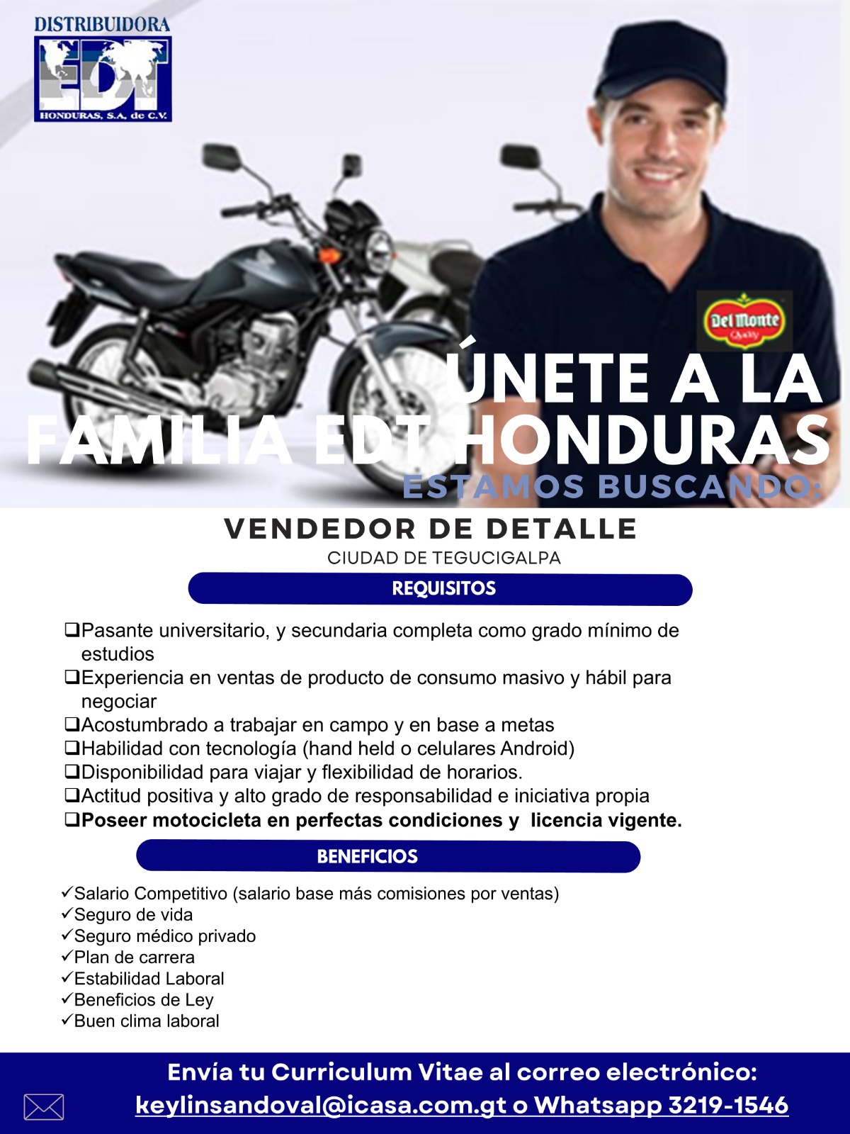 Vendedor de detalle- Tegucigalpa | RDS - Empleos.hn
